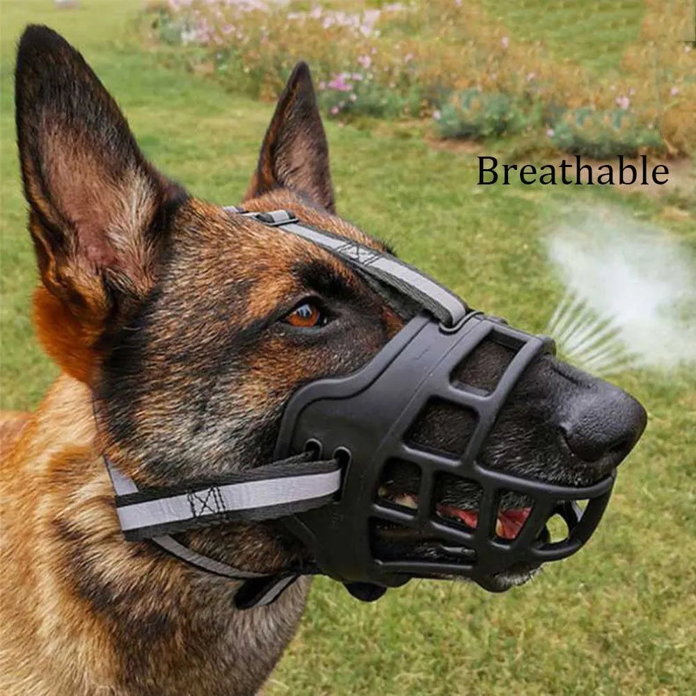 Silicone Pet Dog Muzzle Comfy Breathable Basket Muzzles  Stop Biting Barking Chewing for Small Medium Large & X-Large Dog