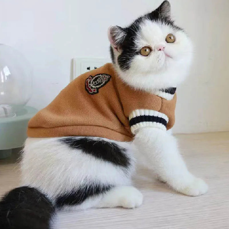 Suéter gato cachorro pulôver inverno animal de estimação