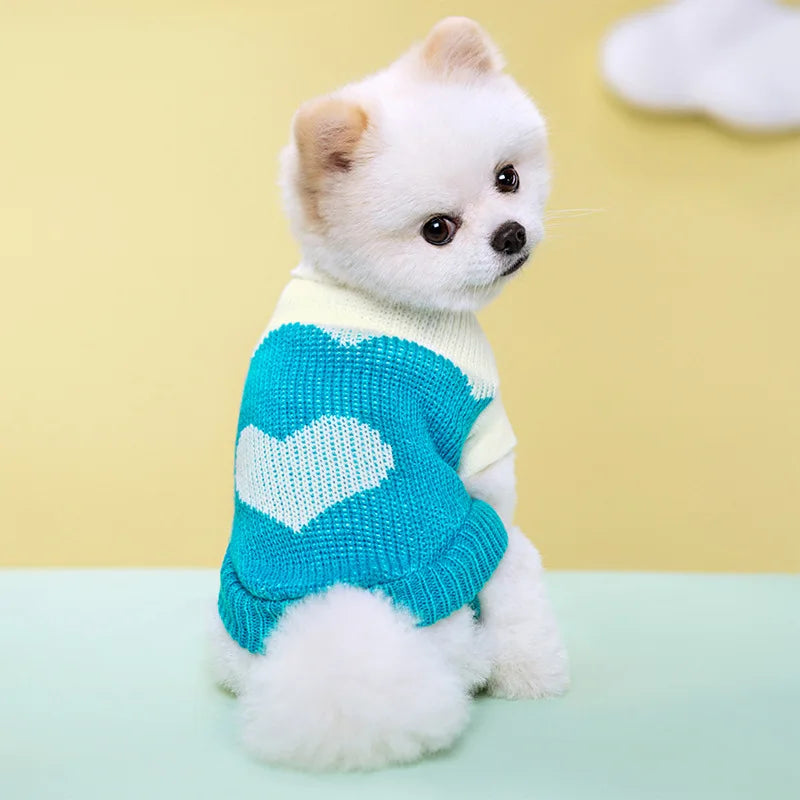 Suéter de malha para cachorro outono inverno para cachorro pequeno e gato