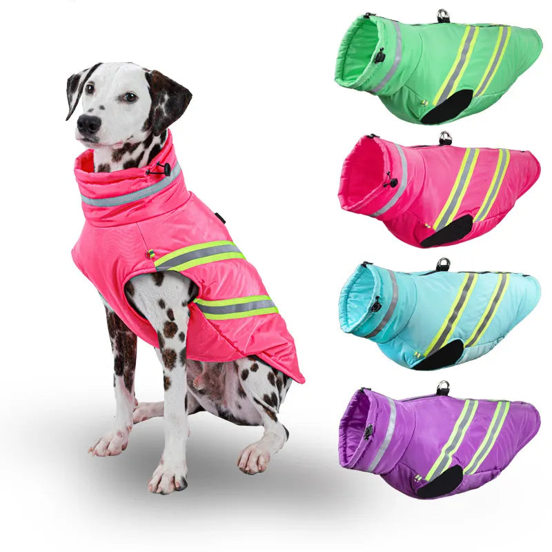 Winter Warm Dog Jacket for Small Large Dogs Reflective Windproof Waterproof Vest Coat Golden Labrador French Bulldog Clothes